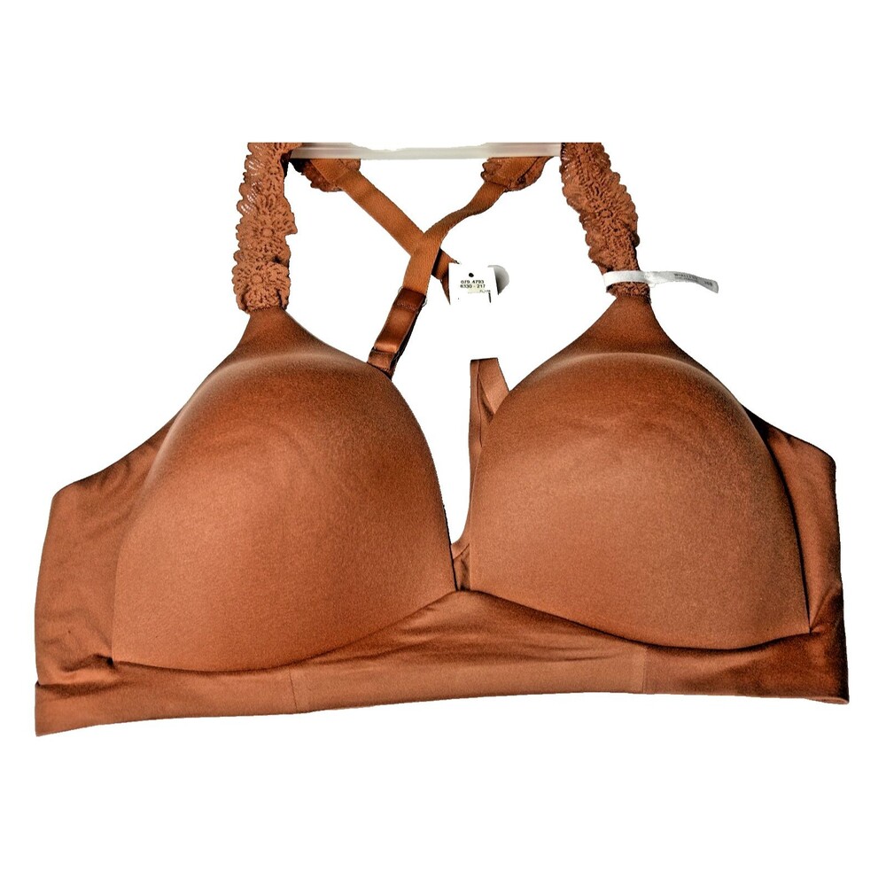 Wireless Lace Racerback Bralette by Aerie size 36D Copper Real Sunnie